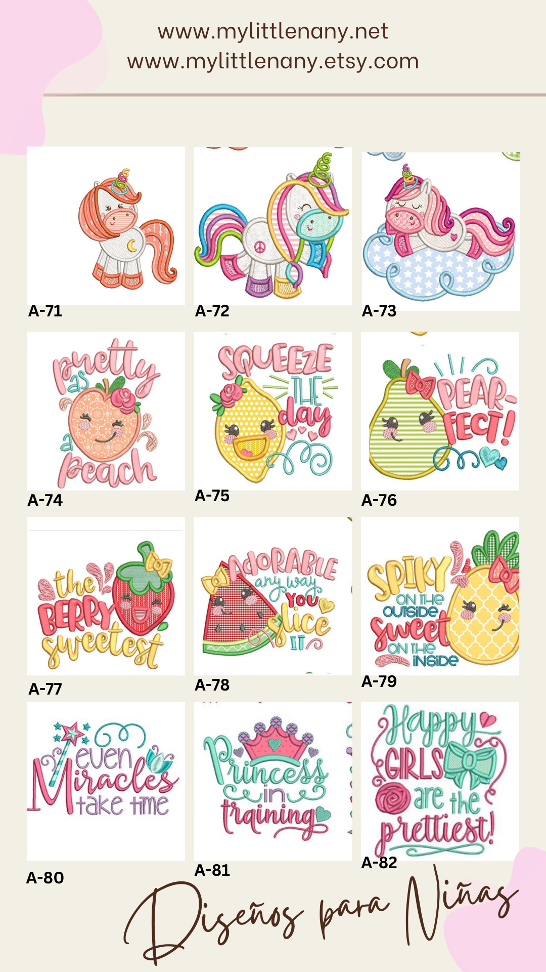Diseños para Paños de Niña