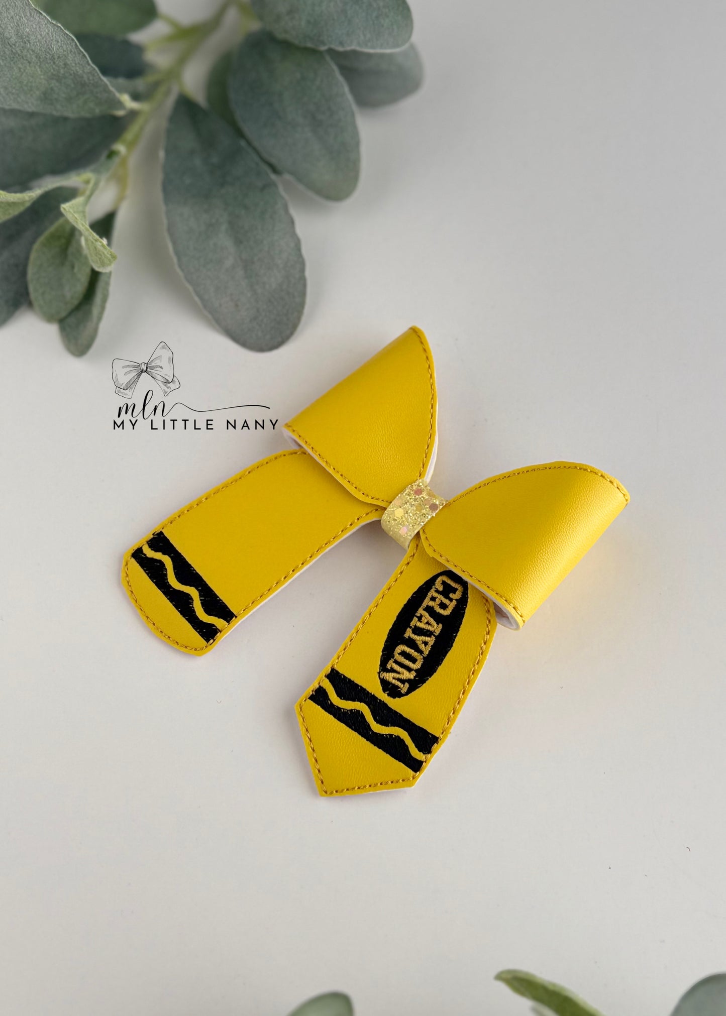Embroidered  Crayon Bows