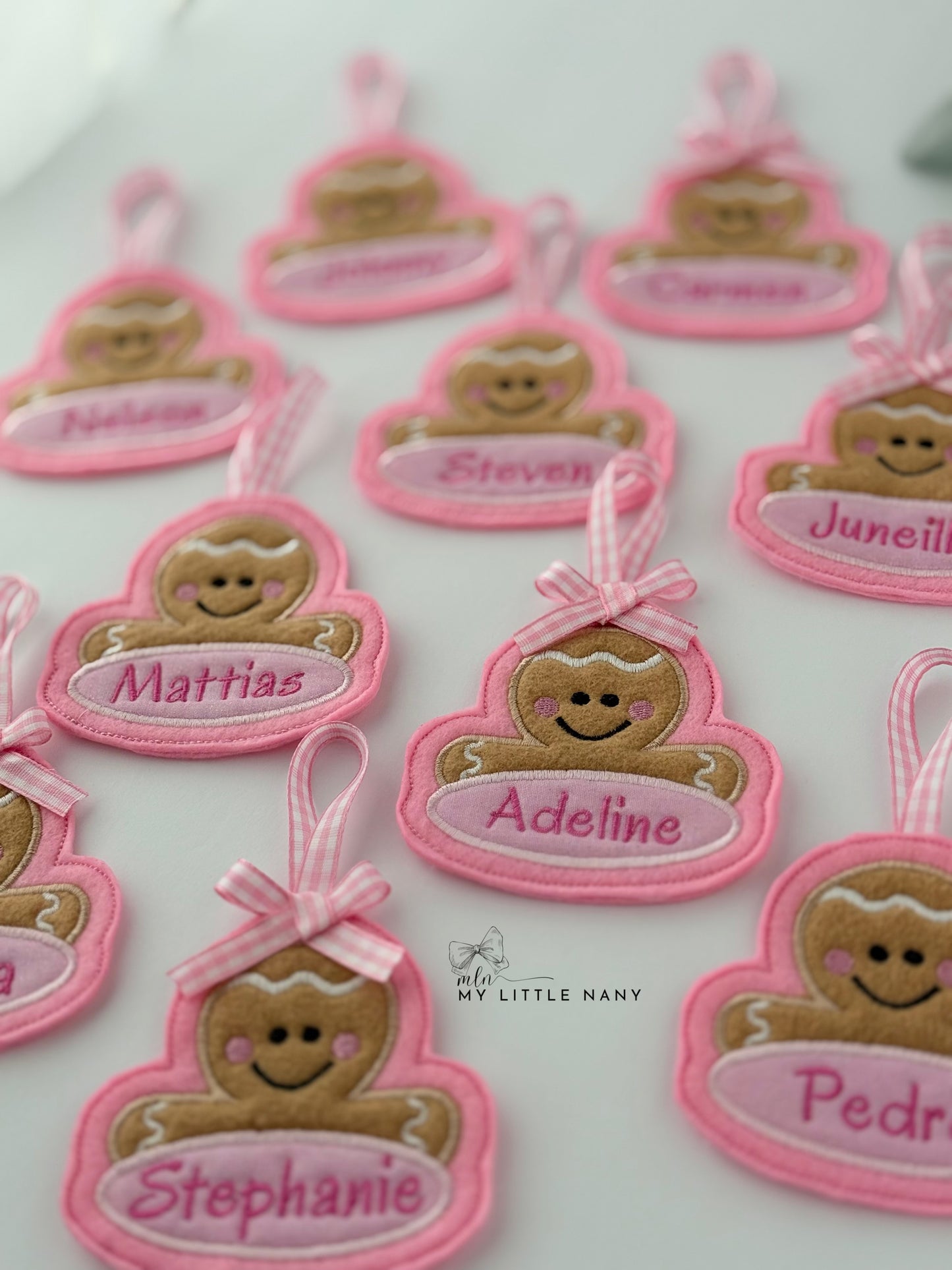 Personalized Embroidered Gingerbread Ornaments