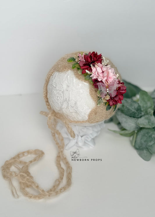 Floral Newborn Bonnet