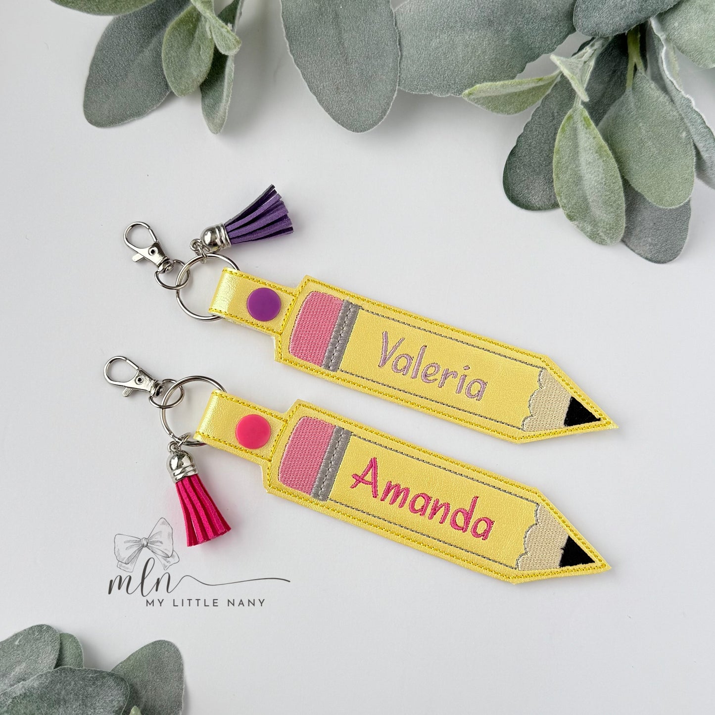 Personalized Pencil Keychain/tag Set