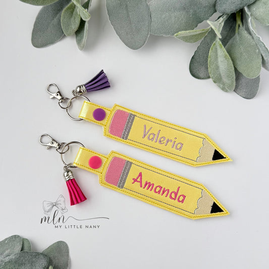 Personalized Pencil Keychain/tag Set