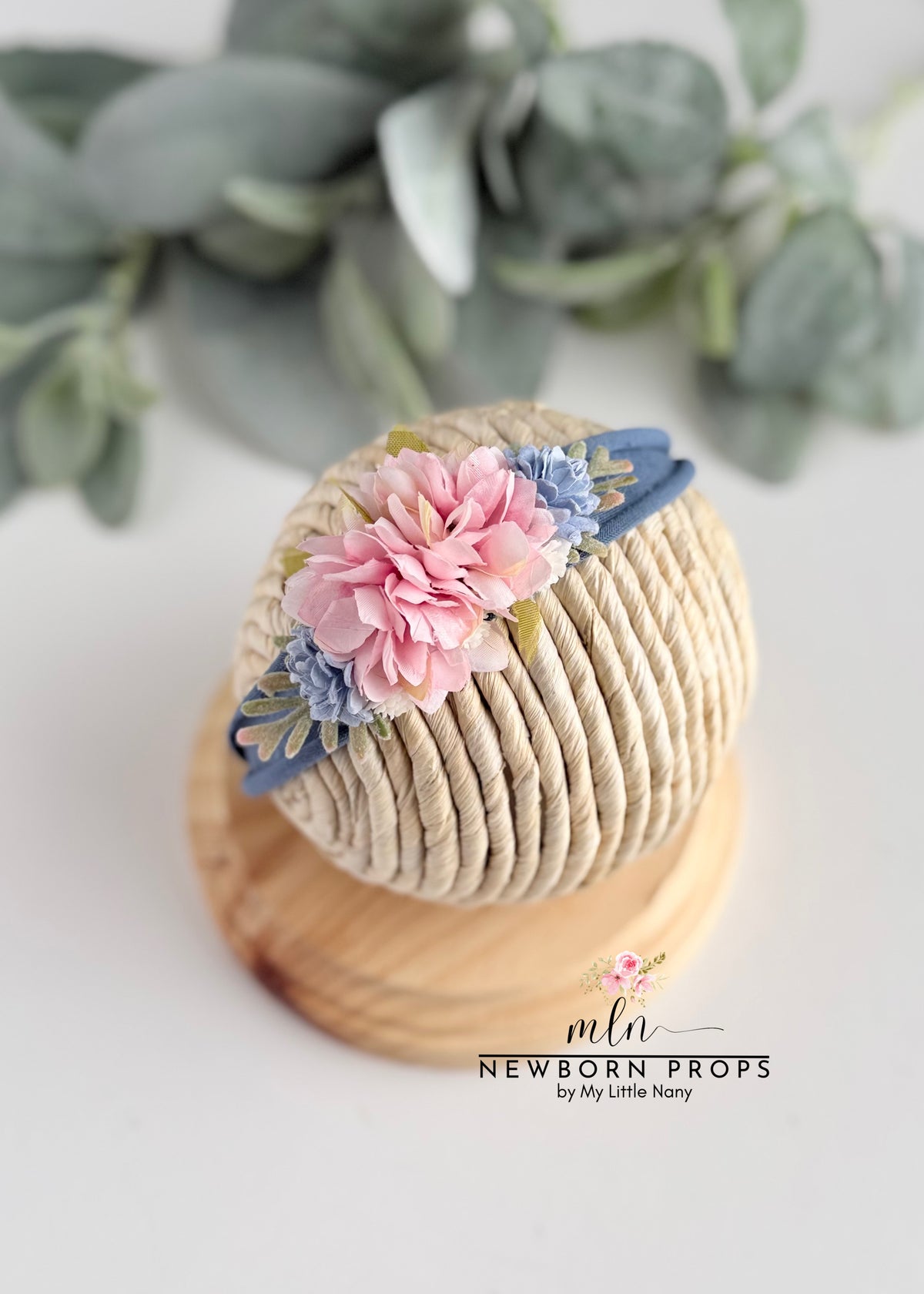 Pink & Blue Floral Baby Tieback