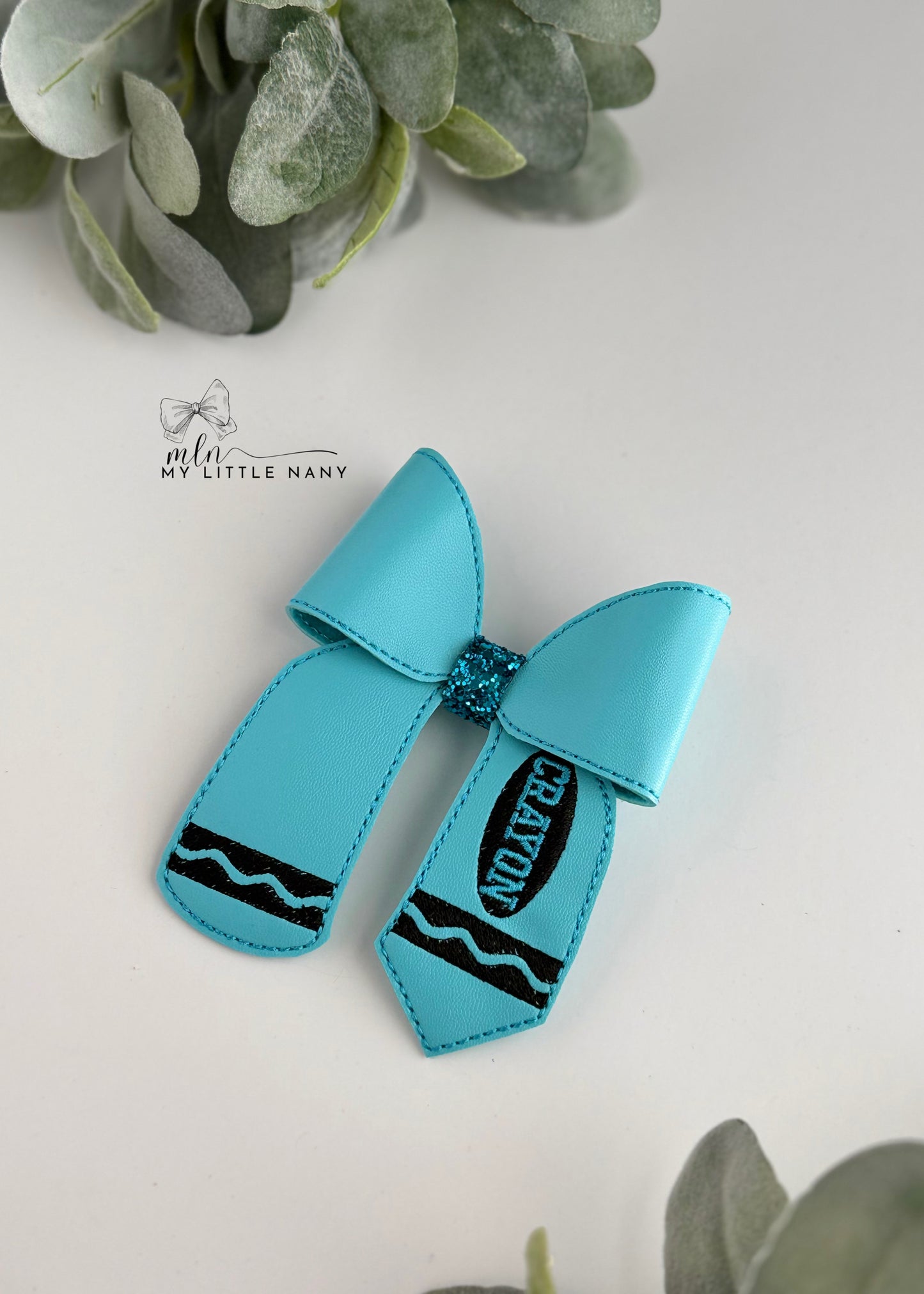 Embroidered  Crayon Bows
