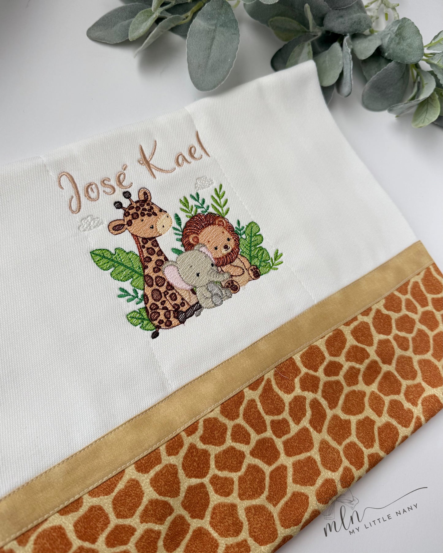 Safari Animals 2 Personalized Burp Cloth
