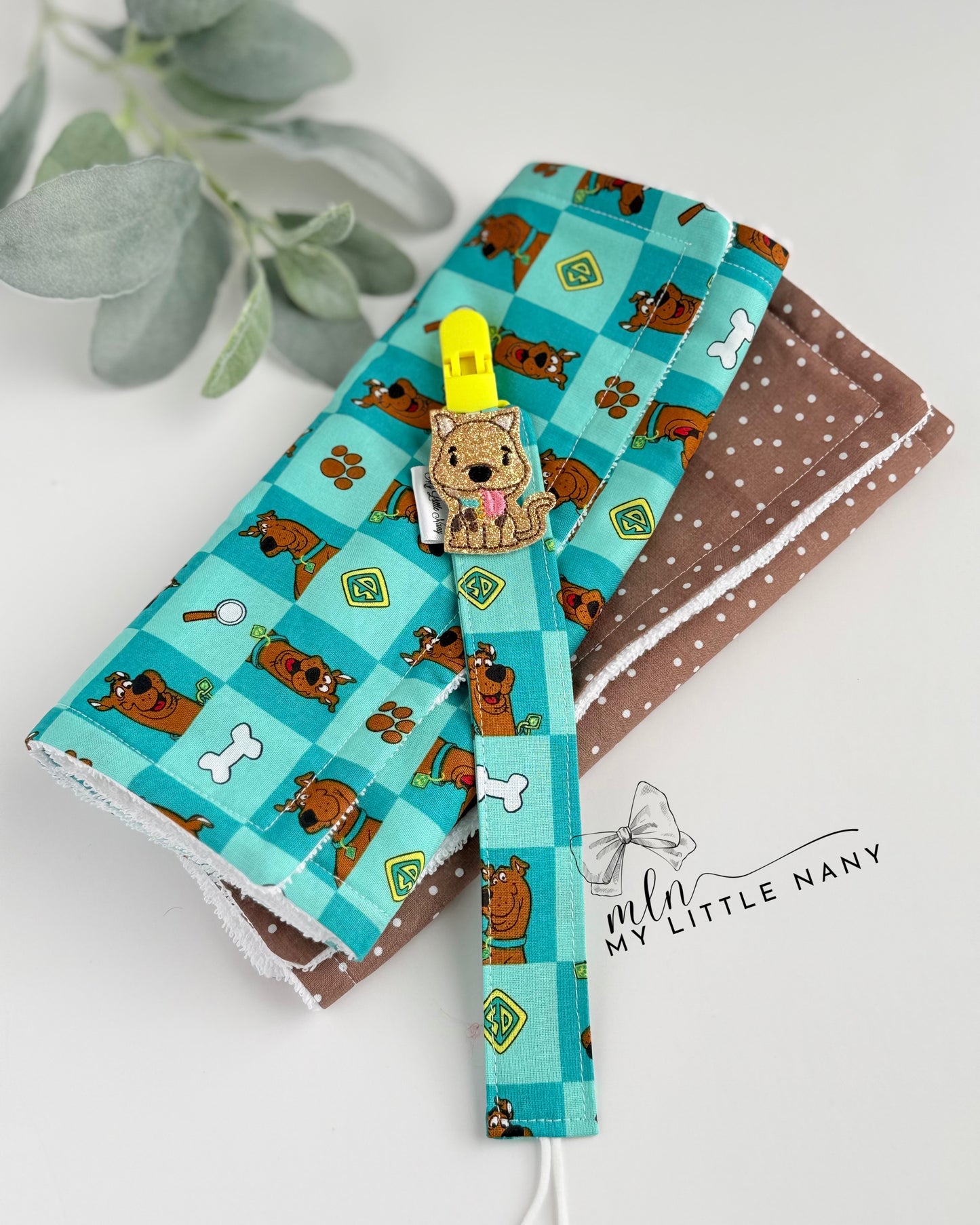 Scooby Burp Cloth & Pacifier Holder Set