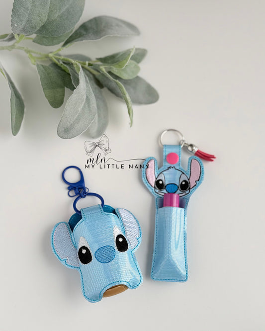 Blue Alien Hand Sanitizer and Lip Balm Holders