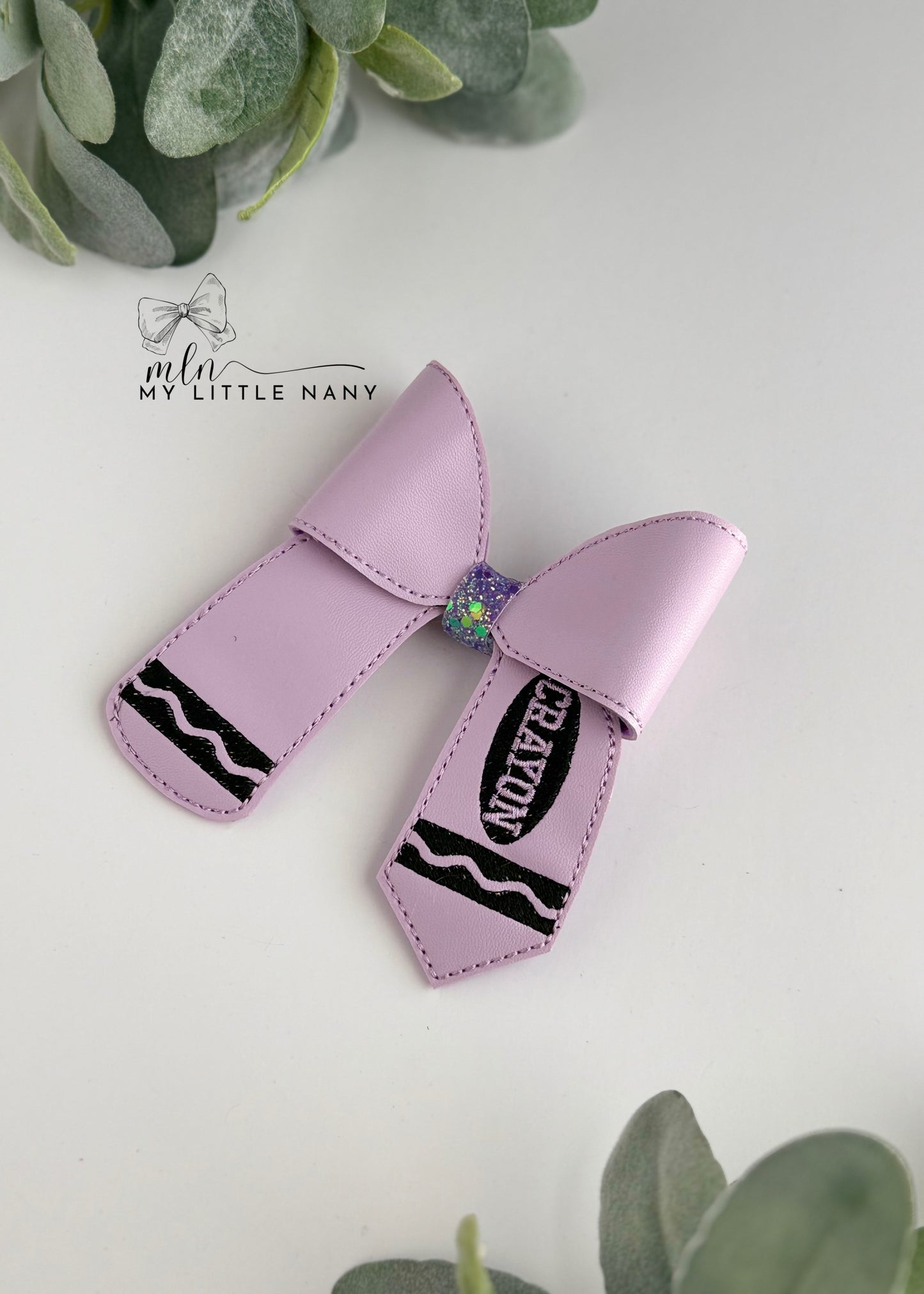 Embroidered  Crayon Bows