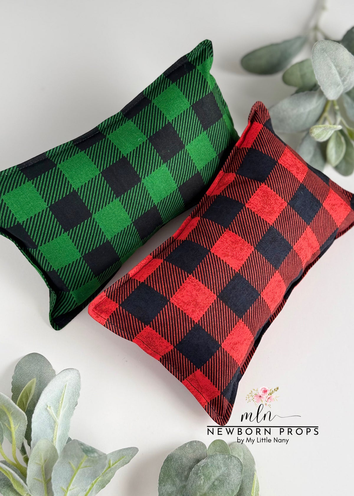 Buffalo Plaid Newborn Posing Pillows