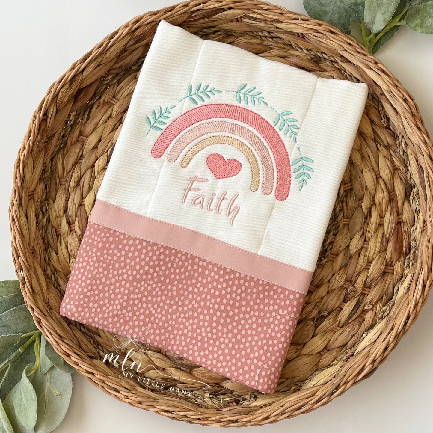 Rainbow Personalized Burp Cloth