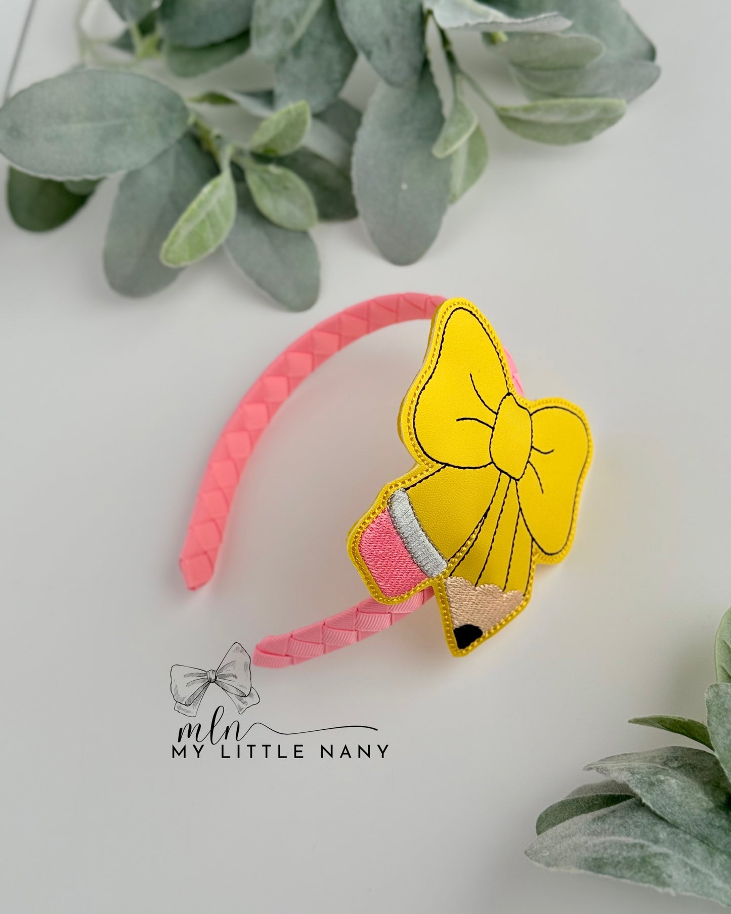 School Pencil Bow Headband