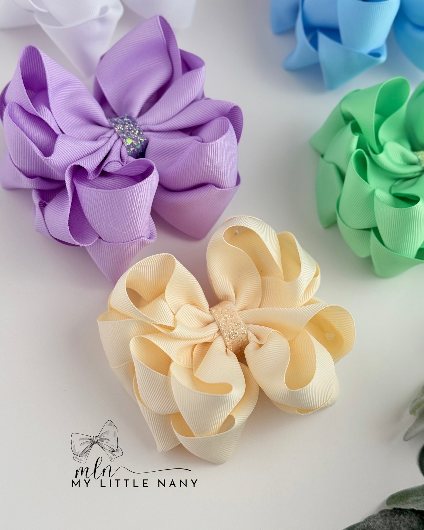 Pastel Colors Bloom Bow Set