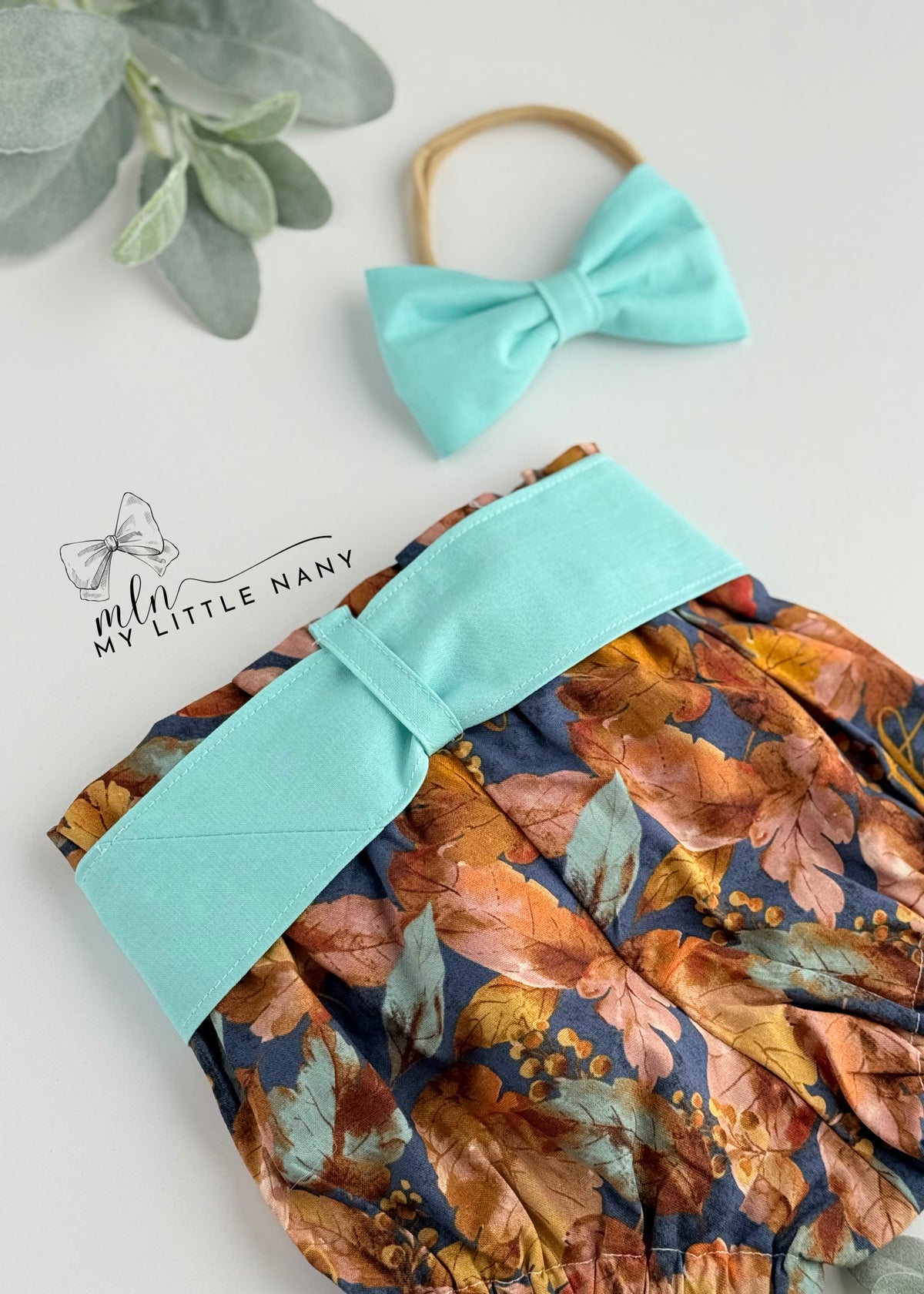 Falling Leaves Bloomer and Bow Set