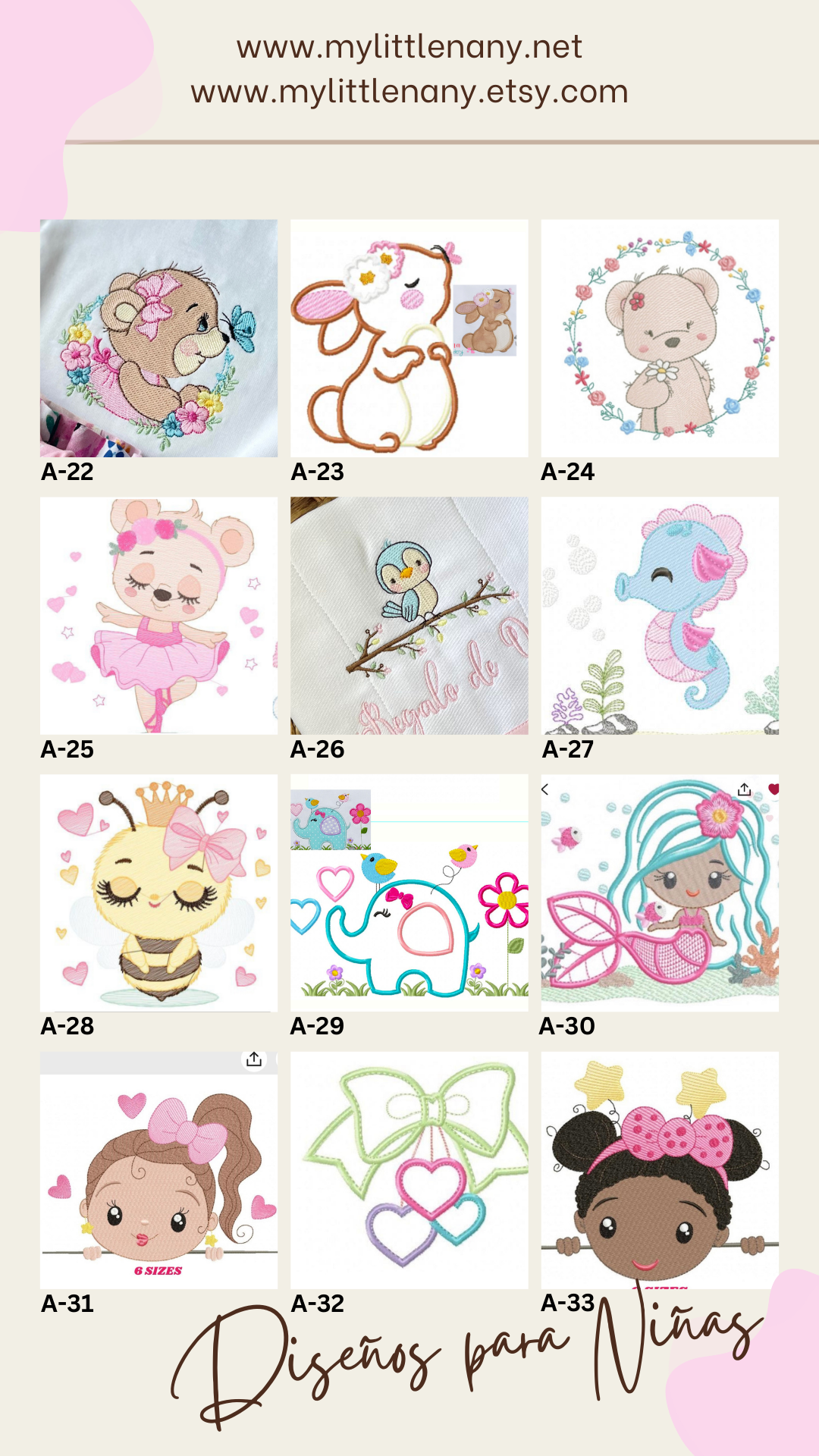 Diseños para Paños de Niña