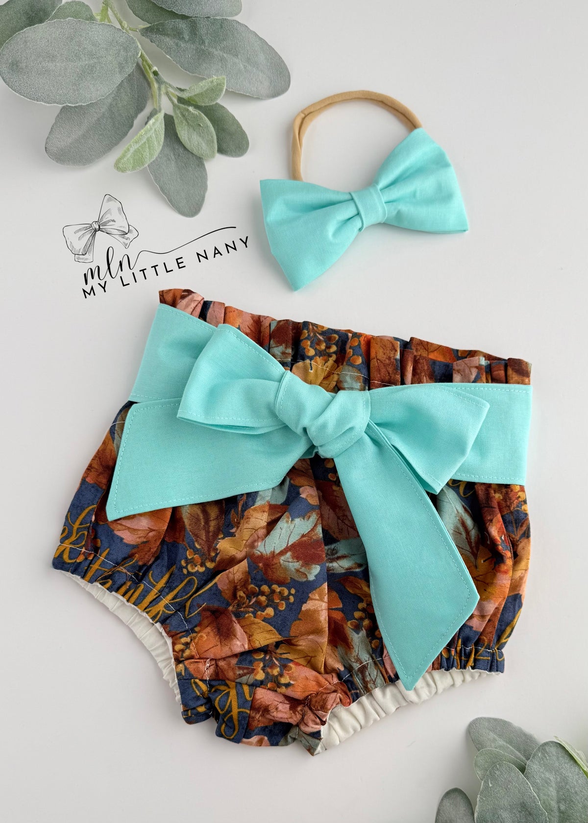 Falling Leaves Bloomer and Bow Set