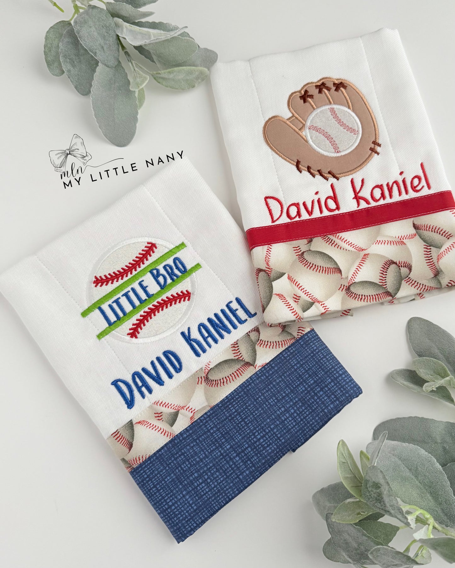 Baseball Burp Cloth Set