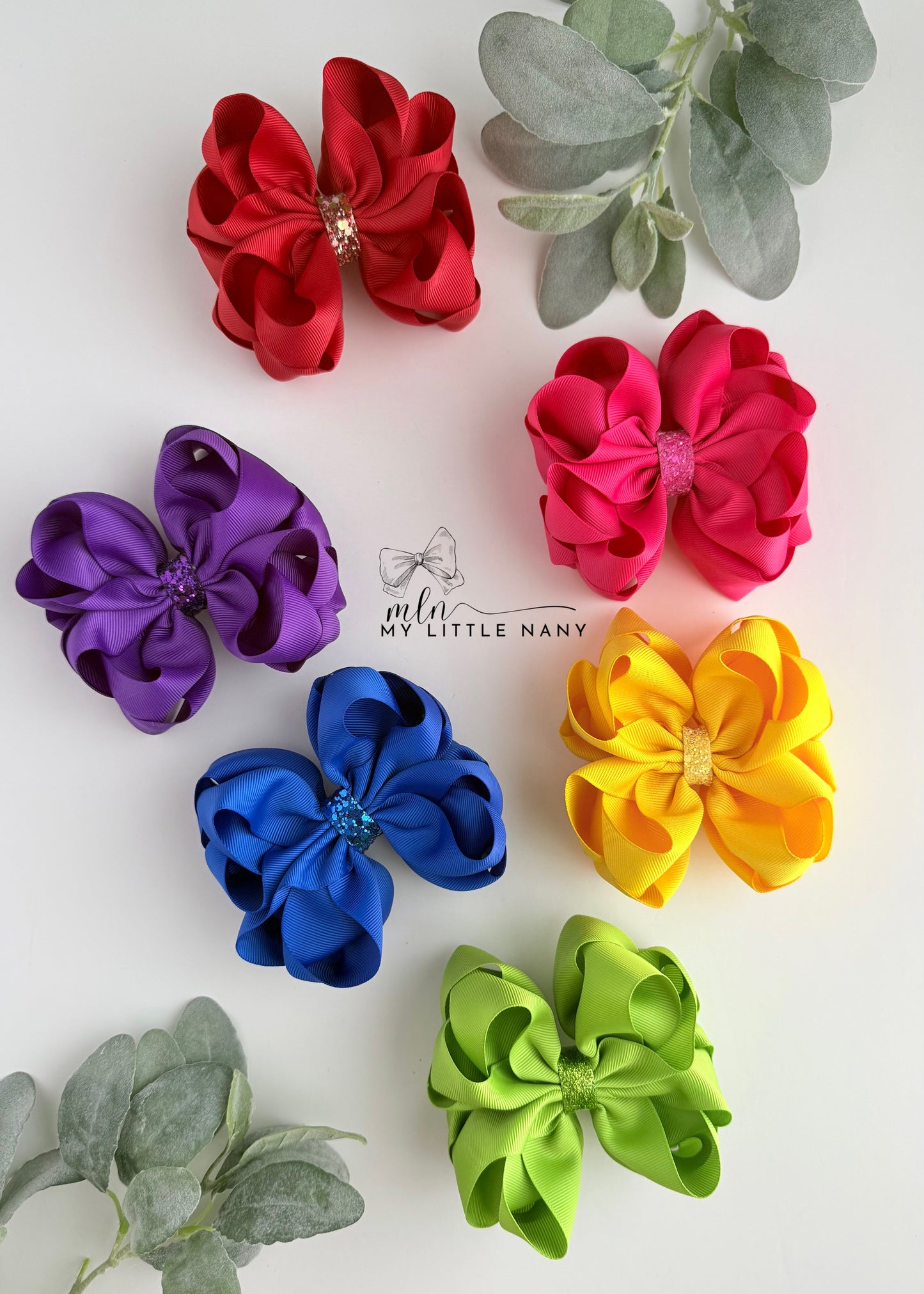 Rainbow Bloom Bow Set