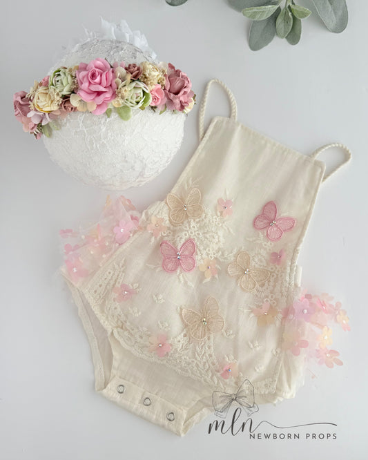 Butterflies Baby Girl Sitter Outfit