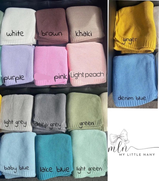 Embroidered Personalized Knit Baby Blanket
