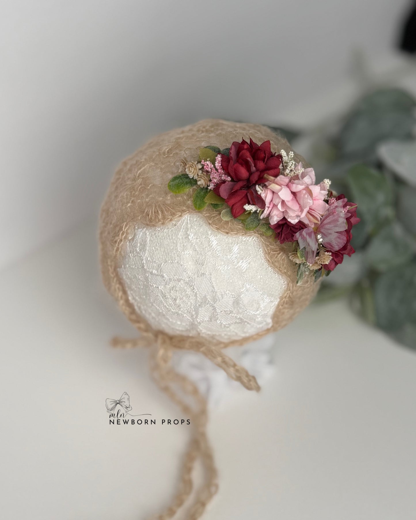 Floral Newborn Bonnet