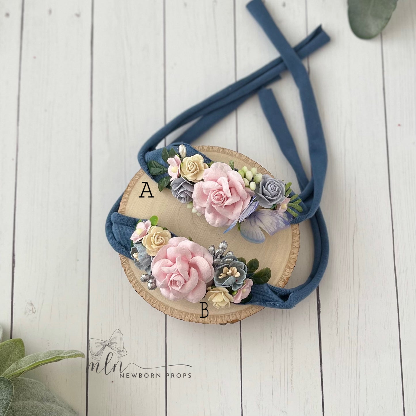 Pink and Blue Floral Baby Tieback