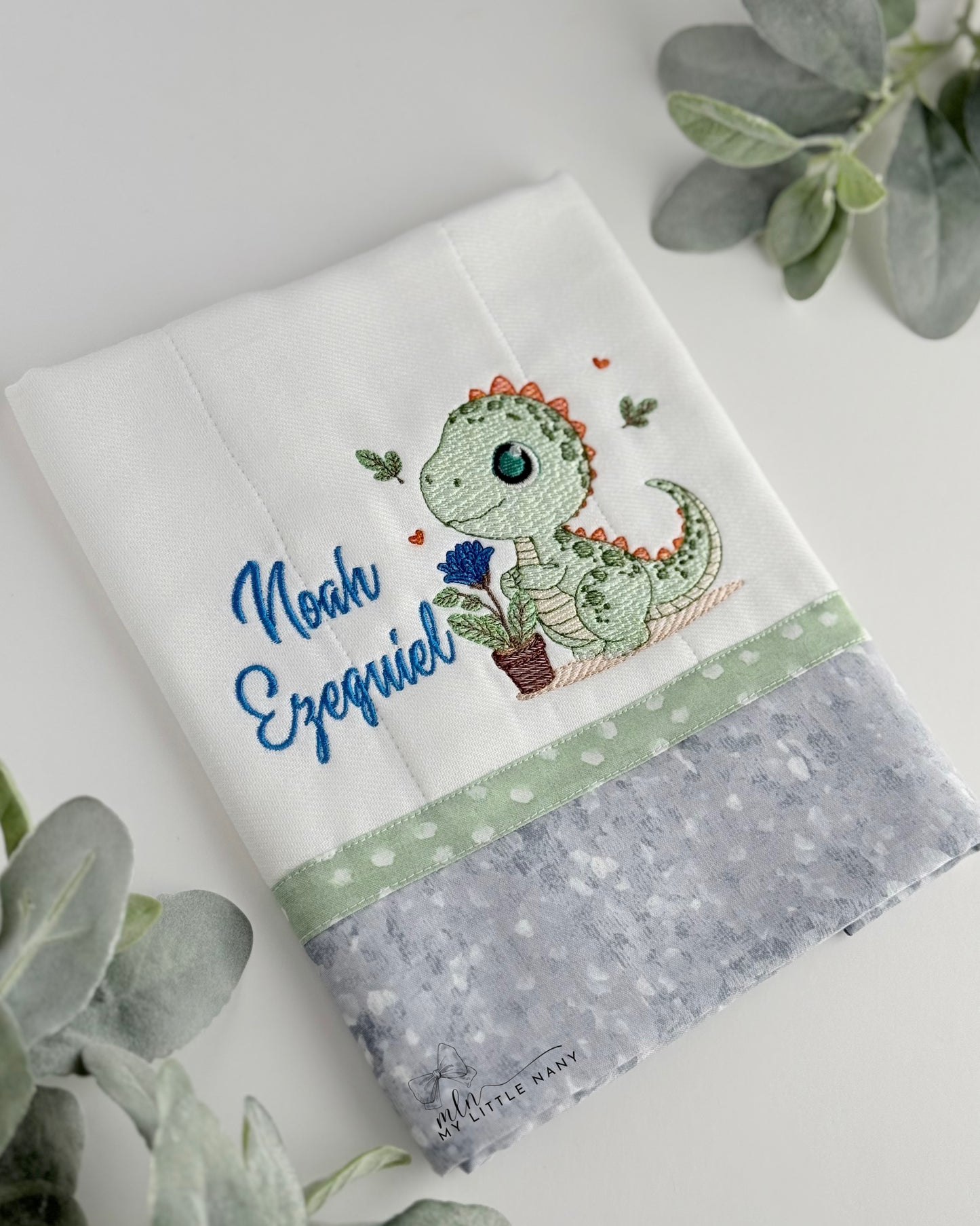 Dinosaur Personalized Burp Cloth