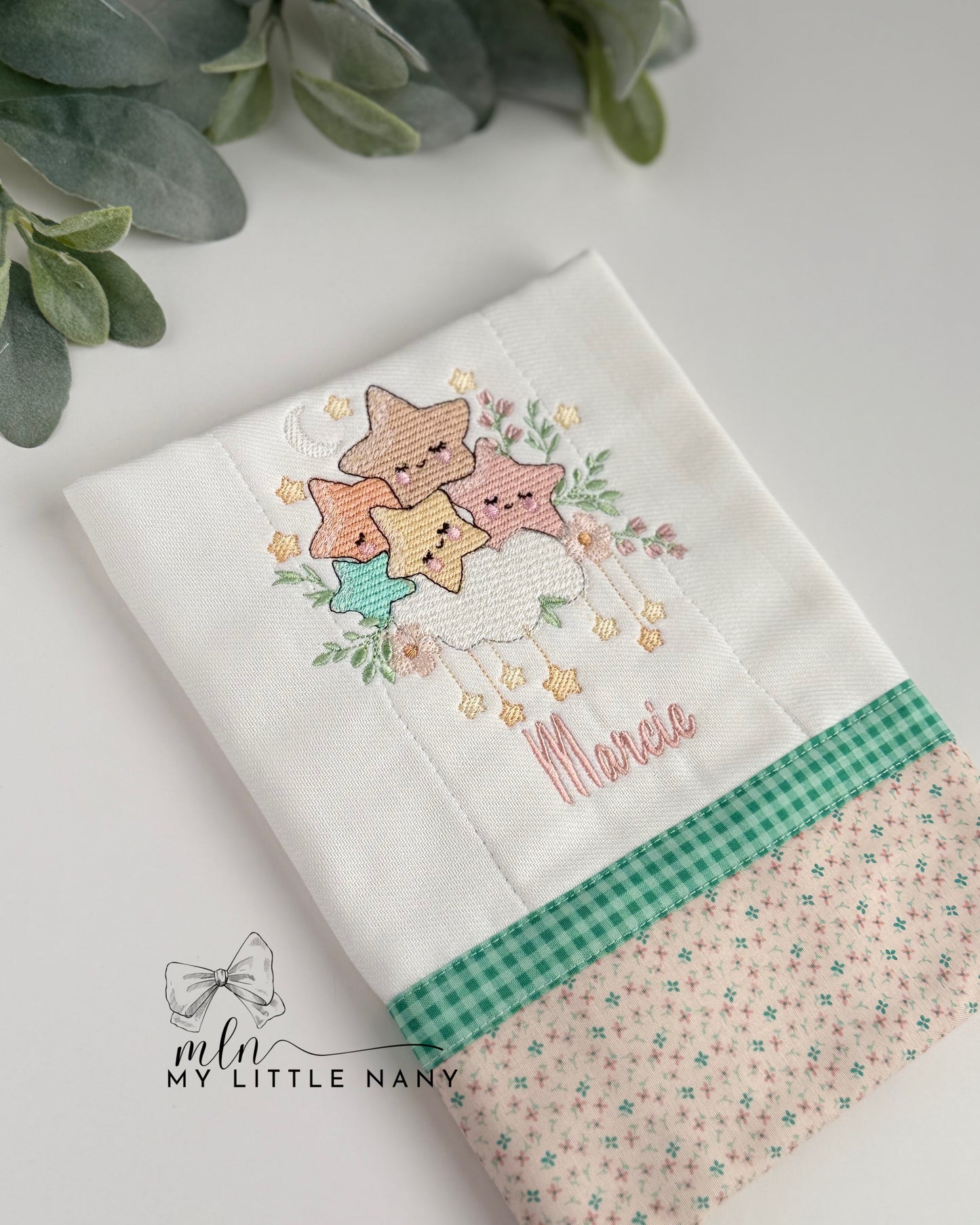 Boho Stars Personalized Burp Cloth