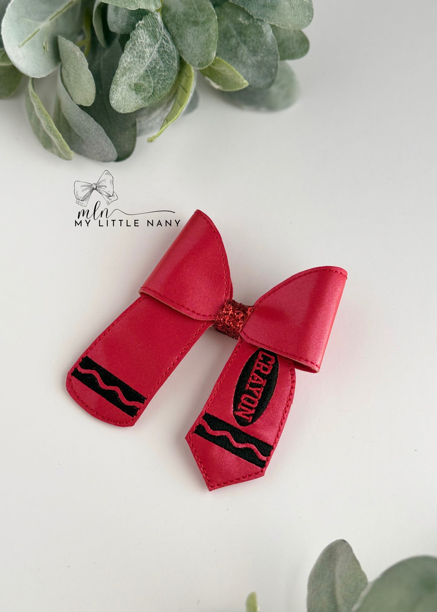 Embroidered  Crayon Bows