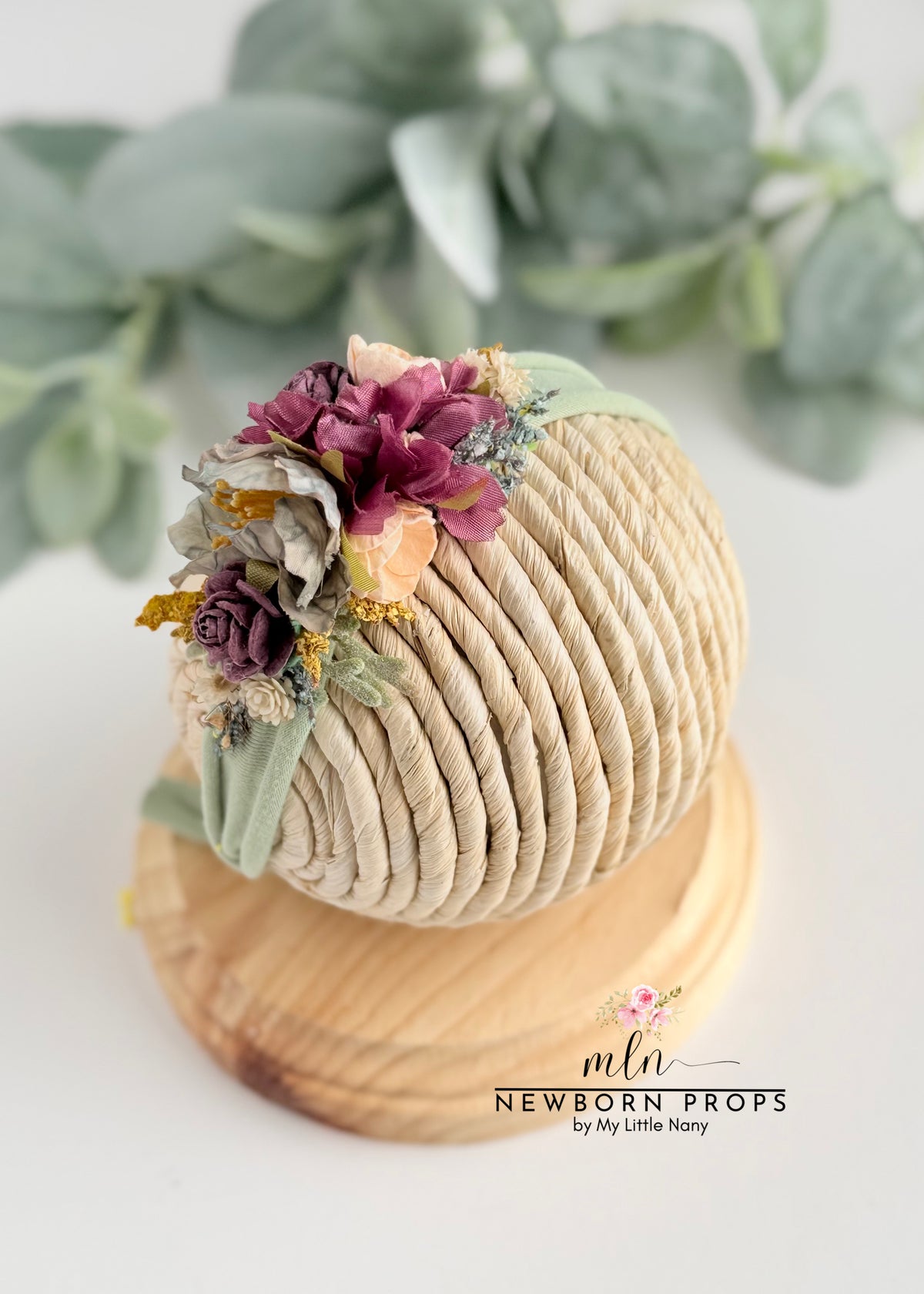 Sage Floral Baby Tieback