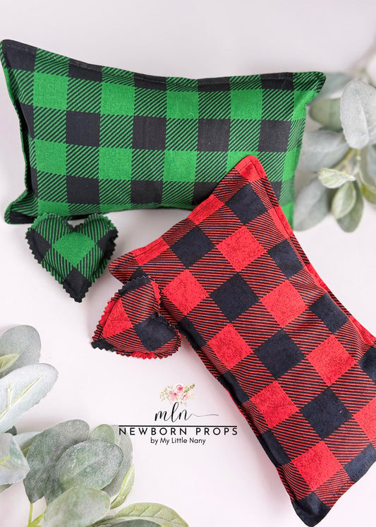 Buffalo Plaid Newborn Posing Pillows