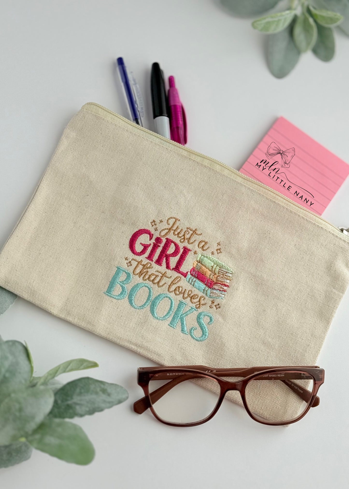 Just a Girl That Loves Books Embroidered Sweatshirt