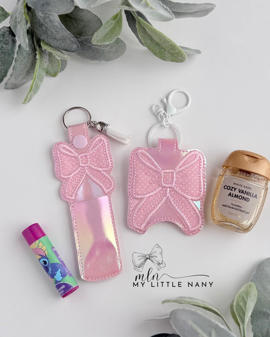 Coquette Bow Hand Sanitizer and Lip Balm Holders