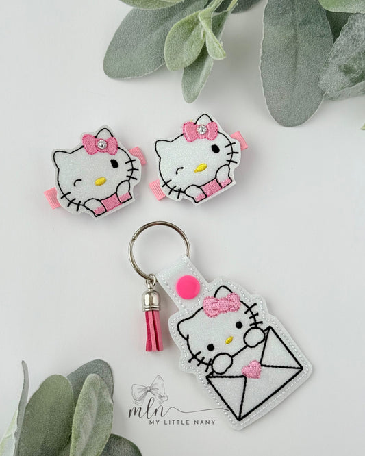 Cuttie Cat Clippies and Bag Tag Set