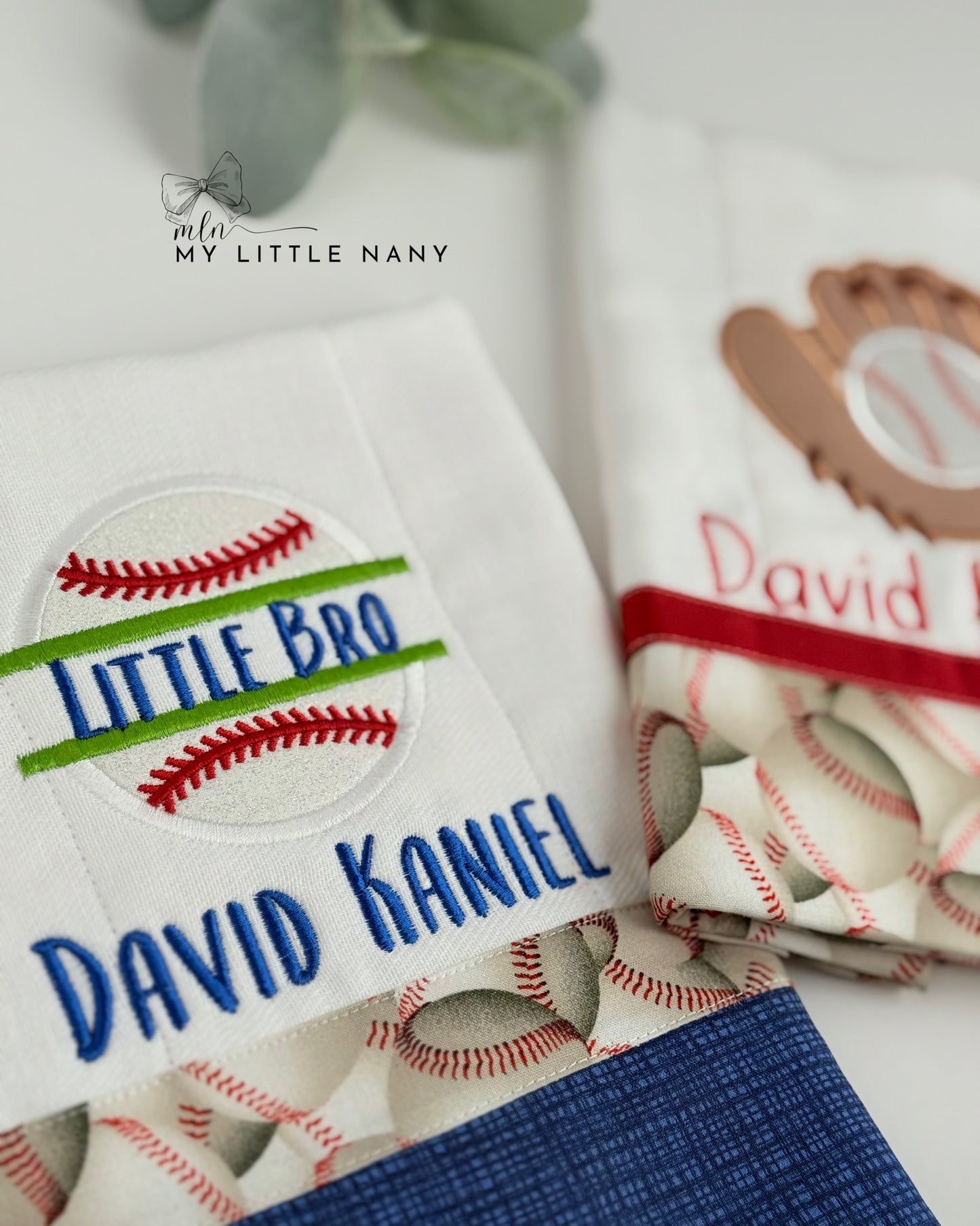 Baseball Burp Cloth Set