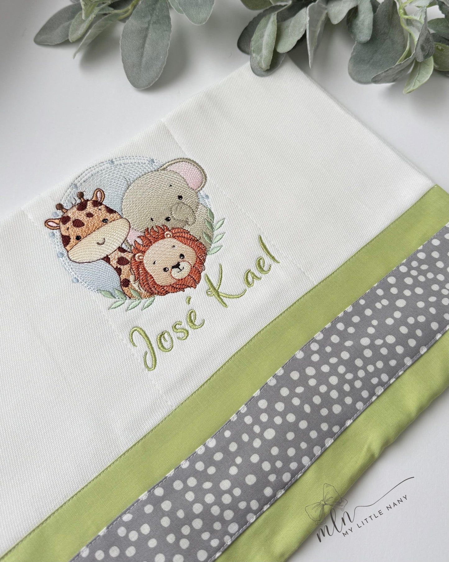 Safari Animals Personalized Burp Cloth