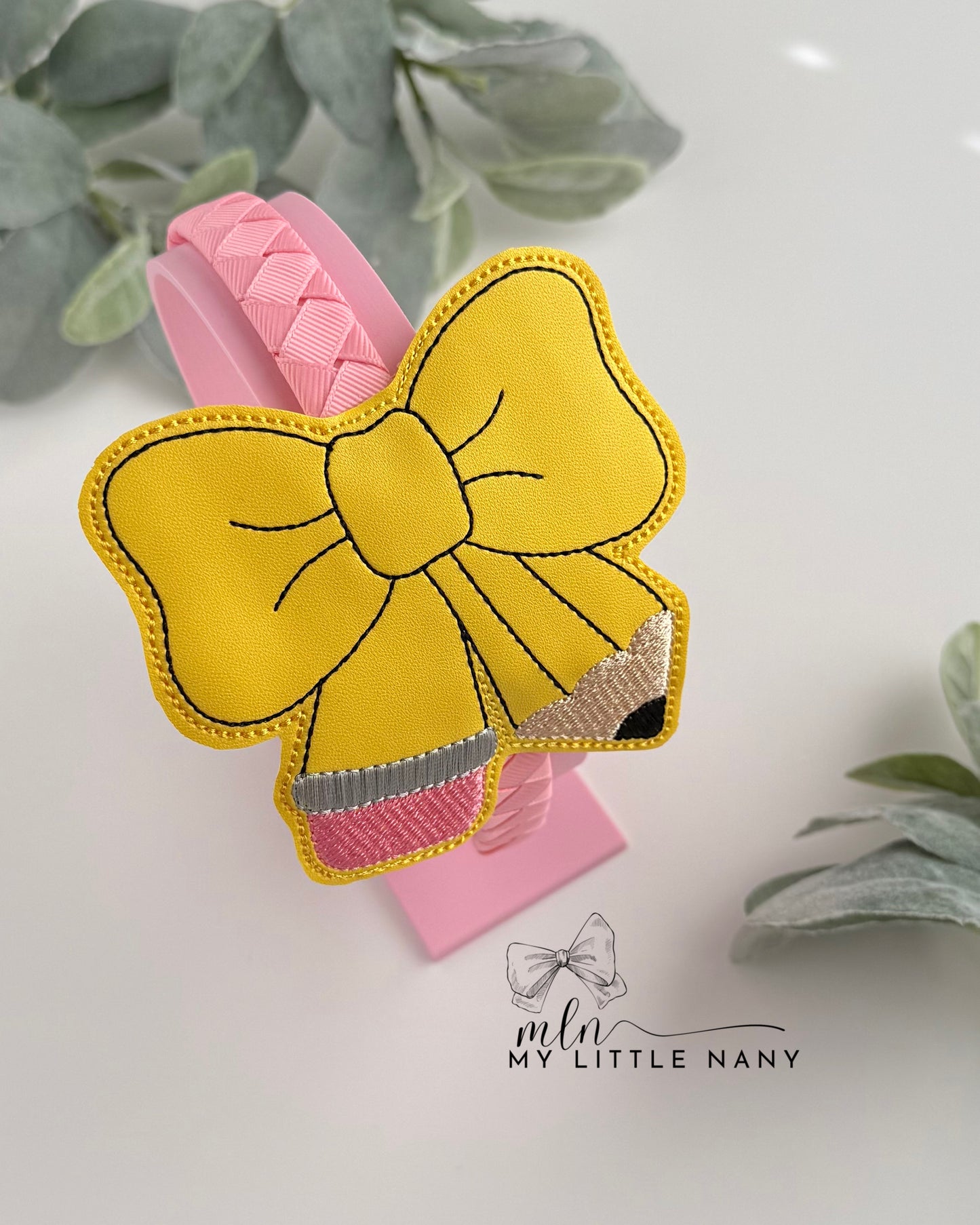 School Pencil Bow Headband