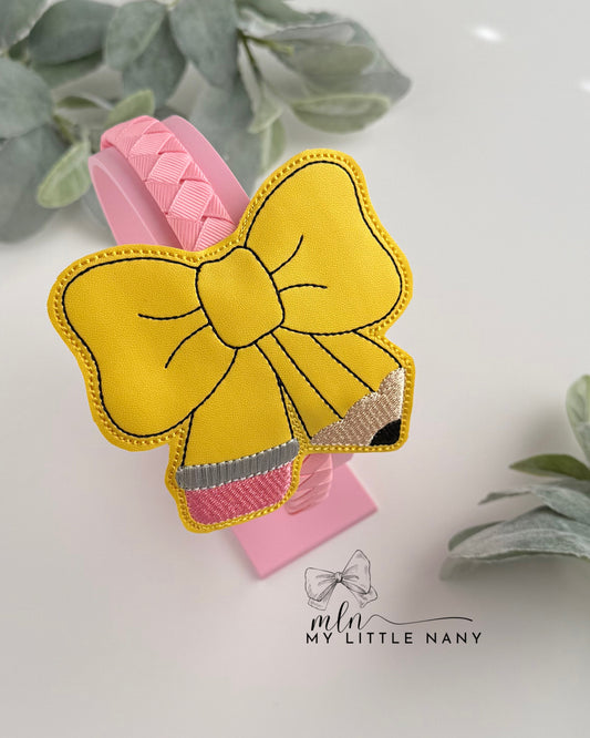 School Pencil Bow Headband